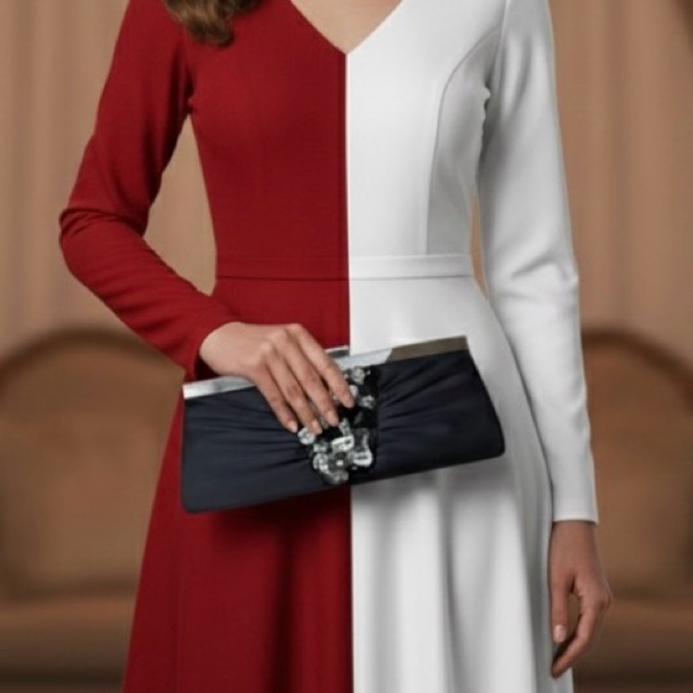 Kate Landry Elegant Clutch with Crystal Accents